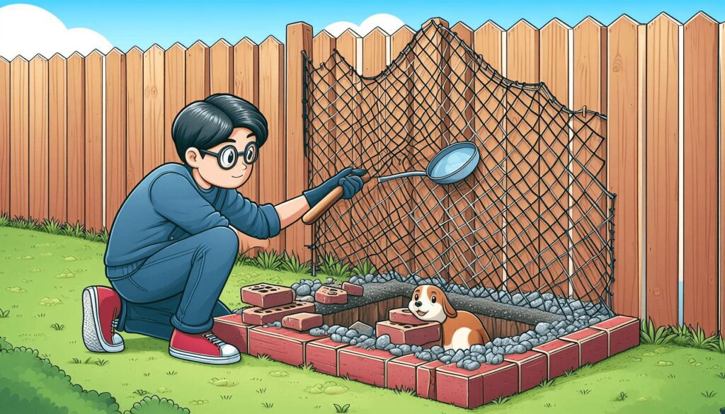 how to stop dog from digging under fence